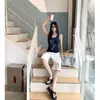 Top regata de algodão com estampa de floco de neve, modelagem solta e sexy para mulheres, sem mangas, corte justo 26125