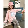 Camiseta de algodão puro de manga comprida para meninas, para usar na primavera e no outono, camiseta básica infantil única e bonita, top casual para meninas