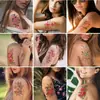 Tatuagem Adesiva Flor em Aquarela Transfronteiriça Nova À Prova D'água Suor Moda Sexy Mão Cintura Peito Flor Braço Simulação Temporária Aba Verde