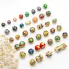 Antiguas cuentas de gota de oro cuentas de transferencia de loto cuentas sueltas accesorios de joyería DIY esmalte pulsera hueca cuentas espaciadoras de pulsera