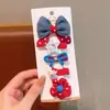 Pasador para el Cabello Infantil Adorno para la Cabeza de Aspecto Elegante Guardería Pasador Rojo y Azul Gatito Lindo Súper Lindo Pasador Lazo
