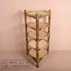 Estrutura de bambu artesanal, suporte para peneira de bambu, suporte para panela quente estilo rua, escorredor de bambu multicamadas, prateleira de armazenamento, tripé, suporte para vegetais