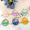 1 Luna Cielo Estrellado Estrella Pentagrama Estilo Coreano Simple Gota de Aceite Aleación Colgante Pendientes DIY Collar Accesorios de Joyería
