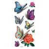 Adesivos de tatuagem de borboleta 3D com flor de rosa, direto da fábrica, adesivos de tatuagem com transferência de água para mulheres, fornecimento internacional