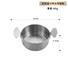 Taza para salsa de acero inoxidable 304 estilo coreano con doble asa, plato de condimento para restaurante comercial para comida occidental, barbacoa, salsa de pimienta y kétchup
