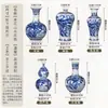 Jarrón de Porcelana Azul y Blanco Pintado a Mano Jingdezhen Estilo Chino Pintura de Paisaje Cerámica Jarrón Pequeño Arreglo Floral Chino Decoración para el Hogar Nuevo