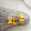 Pendientes Cuadrados de Sábana Fruncida Transfronterizos Europeos y Americanos Chapados en Oro de 18 Quilates Pendientes de Hoja Retorcida Geométricos Pendientes Irregulares