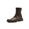 43 moda grossa com zíper de comércio exterior botas finas botas de meias retrô botas curtas 33 botas quadradas de temperamento elástico adulto