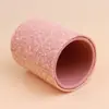 Tubo de Armazenamento para Pincéis de Maquiagem Cilindro Redondo Couro PU Lantejoula Porta-Caneta à Prova de Poeira Portátil Caixa de Armazenamento de Alto Valor Ferramentas de Maquiagem