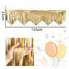 Venda Quente de Novo Produto Transfronteiriço Festa de Ano Novo Splicing Preto e Dourado Multicor Cortina de Seda de Chuva Banner Fundo de Parede Layout