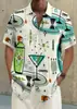 Camisa Hawaiana Estampada con Degradado de Color Primavera y Verano para Hombre Vacaciones Playa Comercio Transfronterizo Fabricante Camisa de Manga Corta de Verano