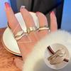 Anel Zircônia Arco-Íris com Gotejamento de Esmalte para Mulheres, Simples e Fashion, Estilo Retrô, Novo Anel Aberto, Anel para Dedo Indicador, Tendência