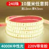 Tira de Luces LED Ultra Brillante Impermeable para Exteriores 220V Ingeniería Pared Exterior Sala de Estar Exterior Techo Luz Cálida Tira de Luz Blanco Cálido