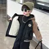 Chaqueta de retazos de forro polar para niños, ropa infantil de otoño e invierno, forrada de forro polar, para bebés y niños pequeños, abrigo de algodón con capucha de piel de cordero engrosado