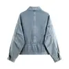 Chaqueta Corta de Mezclilla Holgada Estilo Europeo y Americano para Mujer Otoño 2026, Top de Mezclilla Azul de Moda Ins, Chaqueta Exterior Casual