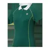 Camiseta Base Feminina de Verão Premium com Gola Polo de Manga Curta, Amiga da Pele, Alta Elasticidade, Corte Slim, Toque Fresco, Respirável