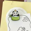 Clip de plástico PP de panda de dibujos animados, alto valor estético, papelería linda para estudiantes, clip para guardar exámenes, venta al por mayor