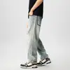 Jeans Rotos Retro Americanos para Hombre 2025 Nuevo Estilo Rectos Holgados Azul Claro Marca de Moda Lavados Pantalones Largos para Primavera y Otoño