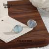 Pendientes de aguamarina natural para mujer, de plata de ley S925, con cristales ovalados, sencillos, modernos y con personalidad, que combinan con todo, elegantes joyas de plata.