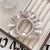 Elástico de cabelo franzido retrô, acessório de cabelo elegante com pérolas, elástico de alta qualidade para rabo de cavalo e elástico de alta elasticidade para coques