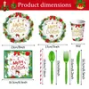 Conjunto de Louça Descartável com Tema de Natal, Pratos de Papel, Copos de Papel, Suprimentos para Decoração de Festa, Decorações de Feriado