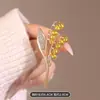 Broche de orquídea lírio-no-anel estilo antigo alta qualidade design de nicho senso de design estilo nacional clássico elegante broche corsage acessórios de vestuário