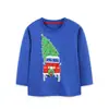 AostaBetty Roupas Infantis 26 Outono Camiseta de Manga Longa para Meninos Estilo Europeu e Americano Estampa de Desenho Natalino Camiseta Infantil com Gola Redonda
