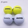 Pelota de práctica de golf de doble capa con pelo liso, color amarillo y blanco opcional, fabricante de fuentes