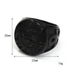 Moda Retro Europea y Americana Joyería de Acero Inoxidable Ojo de Faraón Egipcio Anubis Muerte Anillo de Acero de Titanio para Hombres y Mujeres