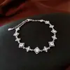 Pulsera de Hebilla Cuadrada de Circonita de Lujo Ligero y Estilo Simple, Pulsera de Moda Versátil para el Trabajo, Pendientes Exquisitos de Nicho de Gama Alta