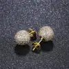 Brincos de Zircônia com Diamante Completo, Luxo Leve, Estilo Francês, Elegantes, Versáteis, Joias Redondas, Produto Quente do Fabricante Original para Mulheres