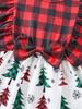 Árvore de Natal infantil transfronteiriça Vestido xadrez de manga comprida Halloween Estilo japonês, europeu e americano moda atacado