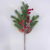 Frutas Vermelhas Enfeites Decorativos de Galhos Natal Decoração Pinhas Sala de Estar Bonsai Vaso Enfeites Fruta da Fortuna Folhas de Pinheiro Frutas Vermelhas