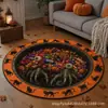 Alfombra Redonda de Felpa de Cristal para Piso, Trampa Visual 3D de Halloween, Alfombra con Ilusión de Espiral de Celebridad de Internet, Felpudo para Decoración de Festival en Sala de Estar