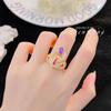 Kajia joyería antigua estilo medio antiguo vintage alta calidad temperamento completo todo diamante todo partido diamante de alto carbono circonita anillo para mujeres