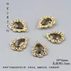 Pingente Duplo Oval Vazado Micro-Pavimentado com Zircônia Cor de Cobre Preservada Feito à Mão DIY Acessórios de Vidro de Terras Raras Acessórios de Cabelo Material de Embalagem