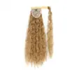 Venta caliente transfronteriza estilo pegatina mágica permanente de maíz para cabello largo rizado cola de caballo natural para mujer extensiones de cabello clip-in de seda de alta temperatura onda de agua