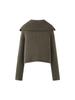 Exportação Transfronteiriça Roupas Femininas Outono 2025 Estilo Europeu e Americano Cardigan de Malha Cor Lisa com Botões e Lapela Grande Jaqueta Cardigan