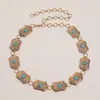 Cadena de Cintura para Mujer de Gama Alta Cadena de Cintura de Turquesa Tallada Cadena de Cintura para Mujer Estilo Bohemio Cadena de Cintura Retro de Turquesa