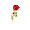 Broche Rosa de Esmalte em Liga de Metal Nova Moda Mais Vendido Elegante Acessório de Alfinete para Lapela de Terno para Mulheres