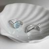 Anillo de piedra de grieta de hielo Aurora azul hielo para mujer, nicho ligero, lujo, simple, apertura avanzada, anillo ajustable, nuevo estilo