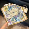 Pañuelo de Seda 70 Cuadrado Moda Coreana de Alta Gama Versátil Profesional Seda Sintética Pequeño Pañuelo de Cuello Estampado Retro Pañuelo de Seda para Mujer