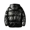 Chaqueta de Invierno con Capucha Acolchada de Algodón para Hombre Corta Gruesa Holgada Brillante Ropa Exterior para Adolescentes Hombres Brillante Resistente al Frío para Hombre