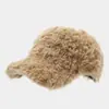 Comercio Electrónico Transfronterizo Nueva Letra R Gorra de Felpa Gruesa con Pico de Pato Hace que la Cara Parezca Más Pequeña Compras Casuales al Aire Libre de Invierno Gorra de Béisbol