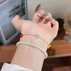 Moderna y Sencilla Versátil Colorida Dopamina Nácar Lapislázuli Flor Collar Lujo Ligero Nicho Gama Alta Cadena para Clavícula