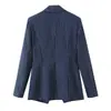 Roupas Femininas Transfronteiriças Primavera e Outono 2026 Estilo Europeu e Americano Moda Blazer Listrado Irregular de Um Botão para Mulheres B129640