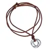 Collar de cuero de vaca estilo playero vintage de joyería popular transfronteriza, collar largo de cuerda de cuero redondo sencillo europeo y americano para hombres