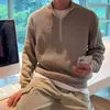 Tejidos de Punto Vintage Estilo Japonés 2024 para Hombres y Mujeres en Otoño Estilo Perezoso Ins Retro Suave Cera Jersey Media Cremallera Tejido de Punto
