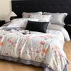 Juego de sábanas de cuatro piezas de algodón Tencel suave y cómodo para ropa de cama de hogar, estilo de lujo ligero estampado versátil