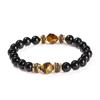 Jingdong Joyería 3A Ágata Negra Natural Ojo de Tigre Amarillo Pulsera de Cuentas de Diamante Moda Transfronteriza Europea y Americana Pulsera para Hombre y Mujer Venta al por Mayor